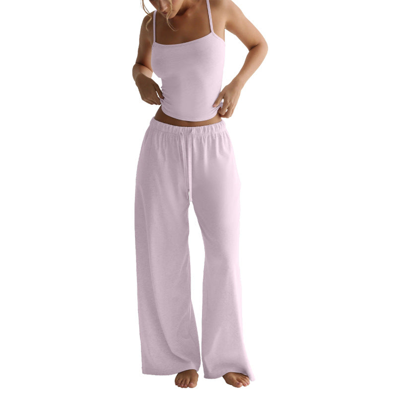 Vrouwen - Crop-top set + Wijde broek